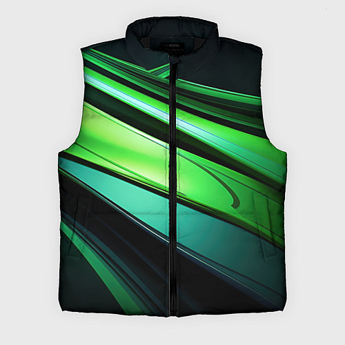 Мужской жилет Абстрактные геометрические плавные линии минимализ / 3D-Черный – фото 1