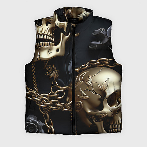 Мужской жилет Прикованные цепями черепа / 3D-Черный – фото 1