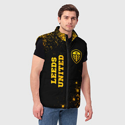 Мужской жилет Leeds United - gold gradient вертикально, цвет: 3D-черный — фото 2