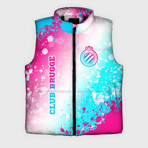 Мужской жилет Club Brugge neon gradient style вертикально / 3D-Черный – фото 1