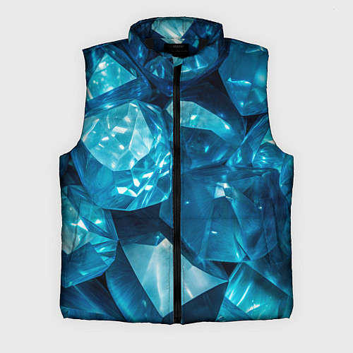 Мужской жилет Голубой камень апатит - текстура / 3D-Черный – фото 1