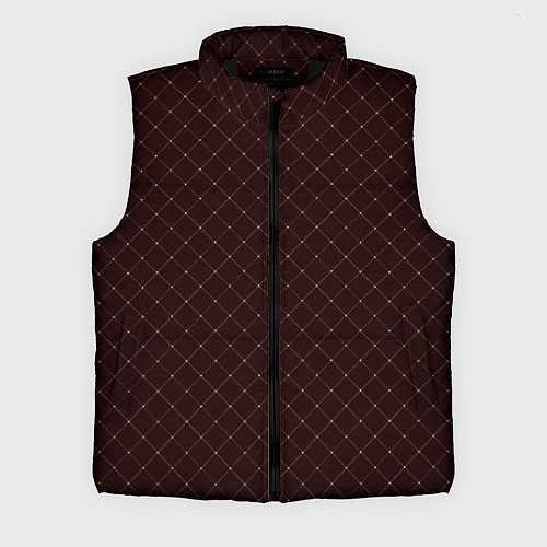 Мужской жилет Роскошный бордо в клетку / 3D-Черный – фото 1