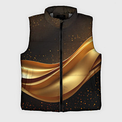 Мужской жилет Золотая стильная абстракция на черном фоне, цвет: 3D-светло-серый
