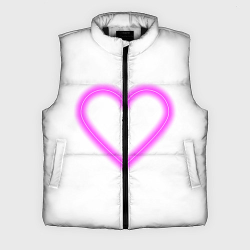 Мужской жилет Неоновое сиреневое сердце / 3D-Черный – фото 1