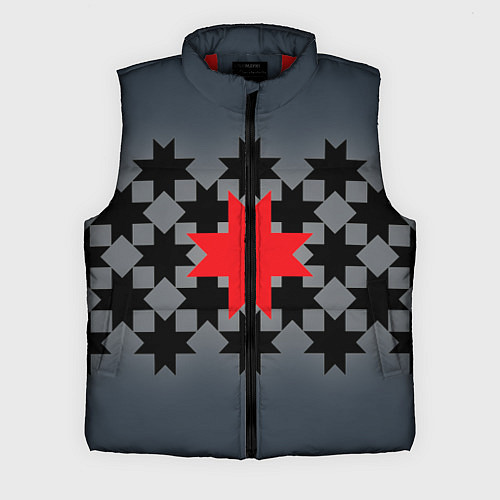 Мужской жилет Этно серый / 3D-Красный – фото 1