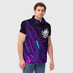 Мужской жилет Cyberpunk 2077 neon gaming, цвет: 3D-черный — фото 2