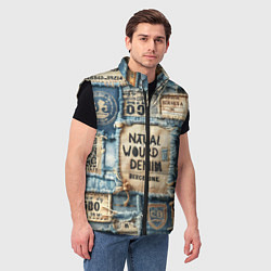 Мужской жилет I love Barcelona - пэчворк, цвет: 3D-черный — фото 2