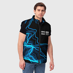 Мужской жилет Depeche Mode sound wave, цвет: 3D-черный — фото 2