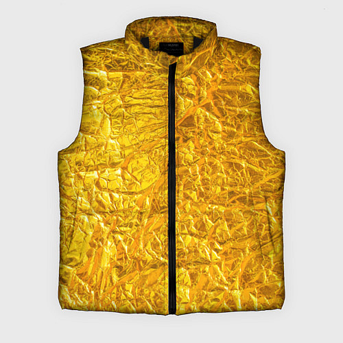 Мужской жилет Текстура золотой мятой поверхности / 3D-Черный – фото 1