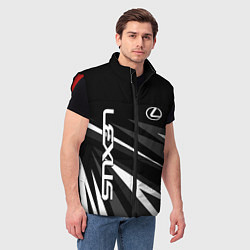 Мужской жилет Лексус - монохромная абстракция, цвет: 3D-красный — фото 2