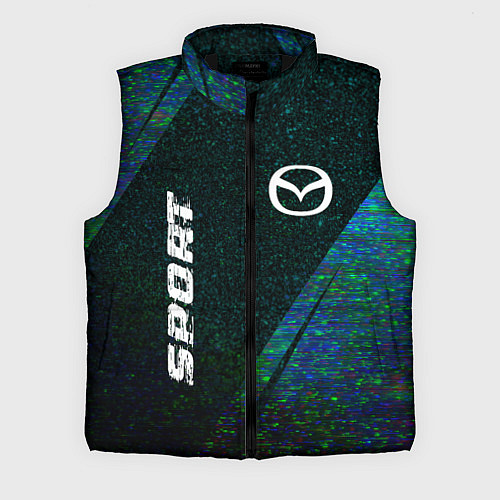 Мужской жилет Mazda sport glitch blue / 3D-Черный – фото 1