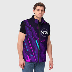 Мужской жилет Mass Effect neon gaming, цвет: 3D-черный — фото 2