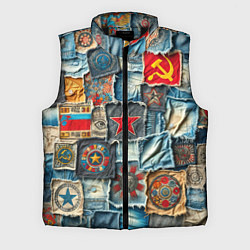 Мужской жилет Ретро пэчворк СССР, цвет: 3D-черный
