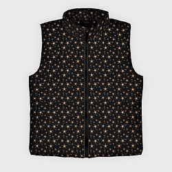 Мужской жилет Чёрный с золотыми звёздочками паттерны, цвет: 3D-черный
