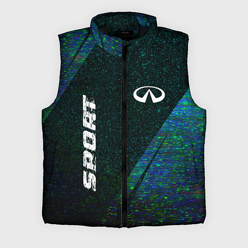 Мужской жилет Infiniti sport glitch blue / 3D-Черный – фото 1