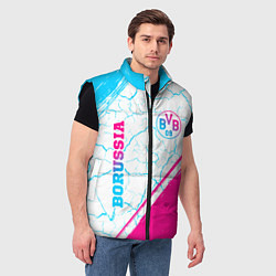 Мужской жилет Borussia neon gradient style вертикально, цвет: 3D-черный — фото 2