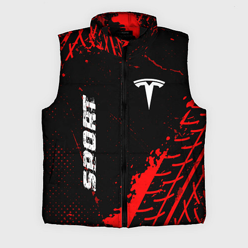 Мужской жилет Tesla red sport tires / 3D-Черный – фото 1