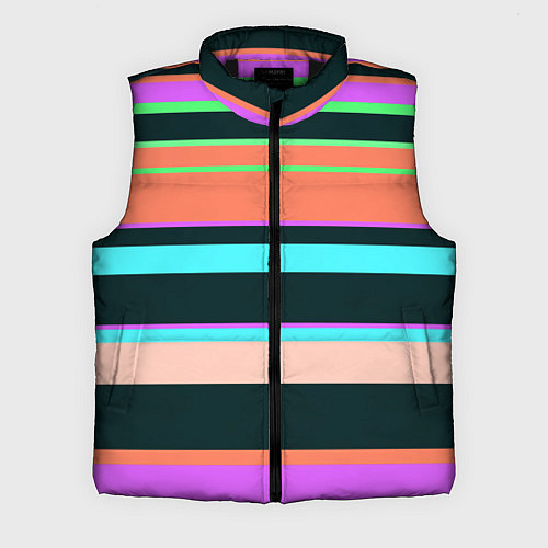 Мужской жилет Цветные разные полосы / 3D-Черный – фото 1