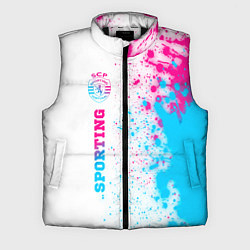 Мужской жилет Sporting neon gradient style по-вертикали