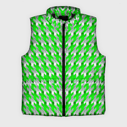 Мужской жилет Зелёно-белый паттерн / 3D-Черный – фото 1