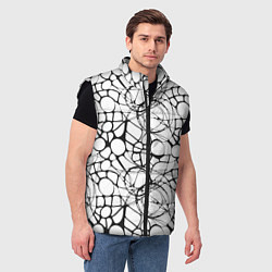 Мужской жилет Абстрактный нейрографический узор, цвет: 3D-черный — фото 2