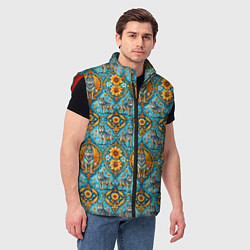 Мужской жилет Узоры волки и цветы, цвет: 3D-красный — фото 2