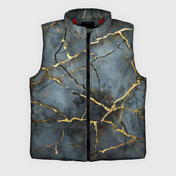 Мужской жилет Золотые линии на серо-голубом фоне
