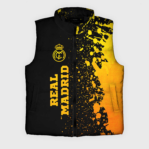 Мужской жилет Real Madrid - gold gradient по-вертикали / 3D-Черный – фото 1