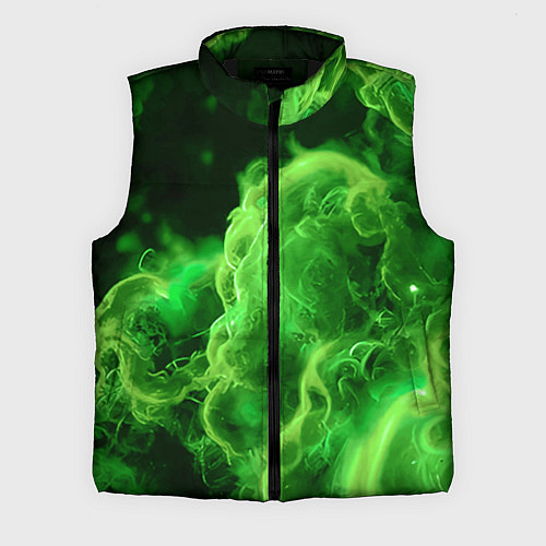 Мужской жилет Зелёный густой дым - inferno green / 3D-Черный – фото 1