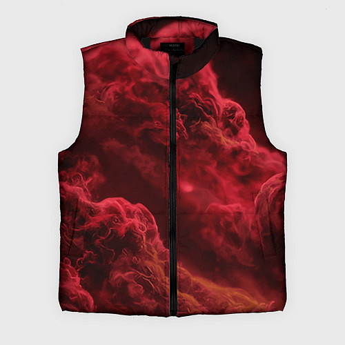 Мужской жилет Красный густой дым инферно - inferno red / 3D-Черный – фото 1