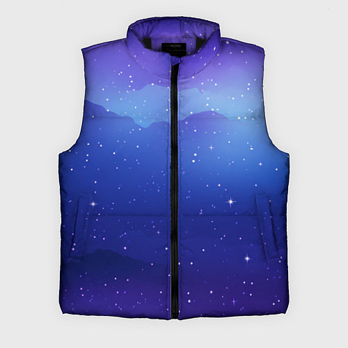 Мужской жилет Синий космос и звезды / 3D-Черный – фото 1