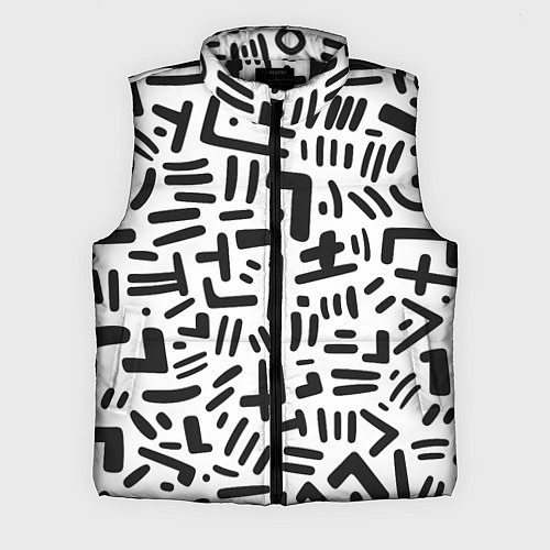 Мужской жилет Паттерн линиями / 3D-Черный – фото 1