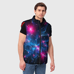 Мужской жилет Яркие неоновые вспышки в космосе, цвет: 3D-красный — фото 2