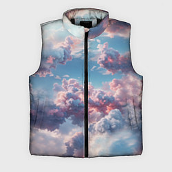 Мужской жилет Сказочные облака патерн, цвет: 3D-черный