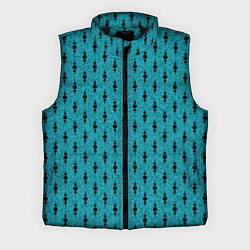 Мужской жилет Бирюзовый с чёрными горошками
