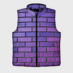 Мужской жилет Кирпичная стена фиолетовый паттерн, цвет: 3D-черный