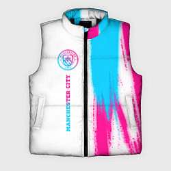 Мужской жилет Manchester City neon gradient style по-вертикали, цвет: 3D-черный