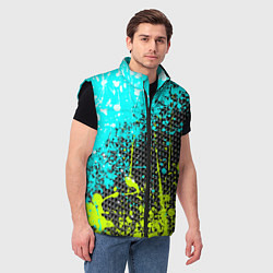 Мужской жилет Брызги красок с геометрией, цвет: 3D-черный — фото 2