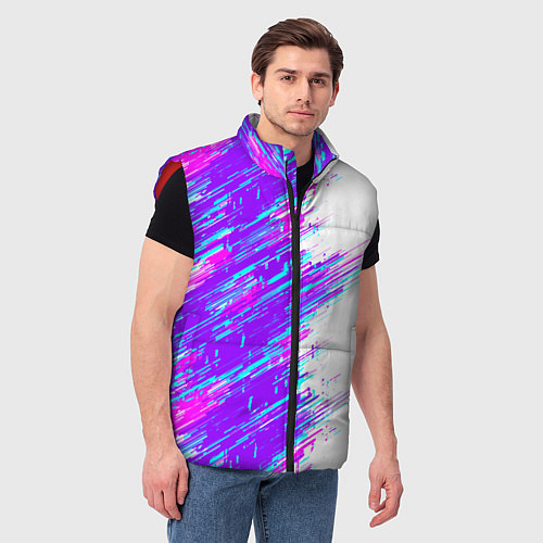 Мужской жилет Neon glitch / 3D-Красный – фото 3
