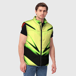 Мужской жилет Geometry stripes кислотный стиль, цвет: 3D-красный — фото 2