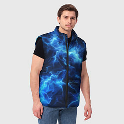 Мужской жилет Элементаль энергии текстура, цвет: 3D-черный — фото 2