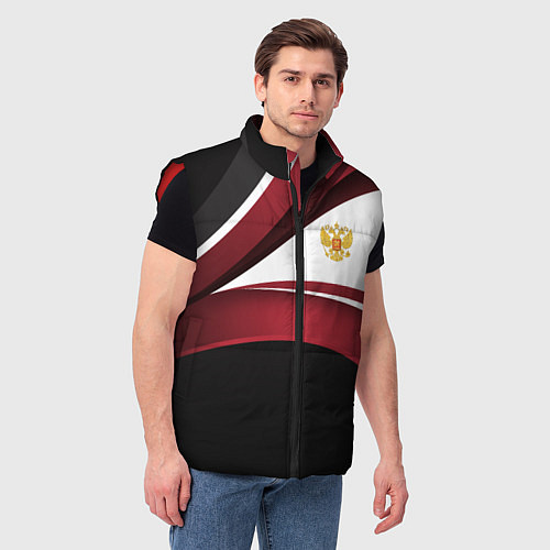 Мужской жилет Униформа Россия - бордовая / 3D-Красный – фото 3