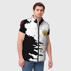 Мужской жилет Россия герб звёзды в красках, цвет: 3D-красный — фото 2