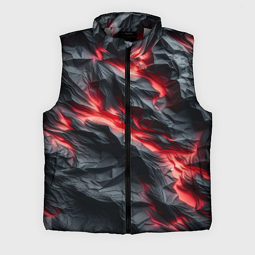 Мужской жилет Раскаленная лава на горных камнях / 3D-Светло-серый – фото 1