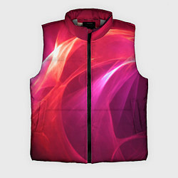 Мужской жилет Красно-розовый энергетический хаос волн, цвет: 3D-светло-серый
