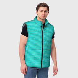 Мужской жилет Ментоловый текстурированный в полоску, цвет: 3D-светло-серый — фото 2