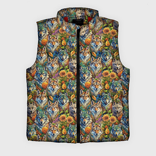 Мужской жилет Волки паттерн / 3D-Красный – фото 1