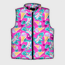 Мужской жилет Единорог с мороженым - dab dance, цвет: 3D-черный