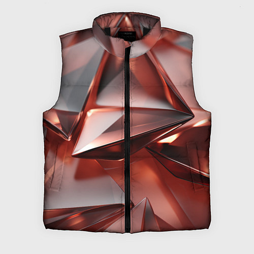 Мужской жилет Рубиновые пирамидки / 3D-Черный – фото 1