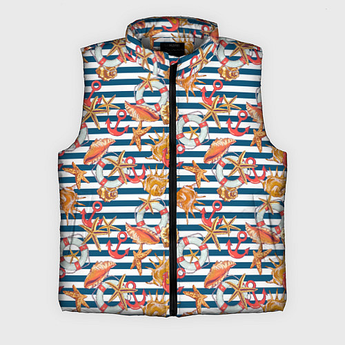Мужской жилет Морской узор в полоску / 3D-Светло-серый – фото 1
